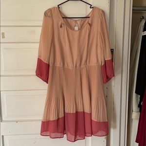 Blush two tone dress